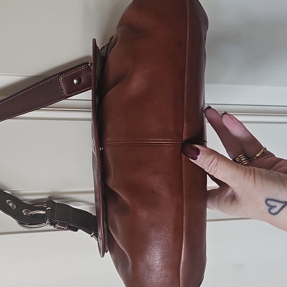 Coach Madison Pleated Leather Flap Bag 🤎💛 No#H0959-F13729 - Picture 6 of 10